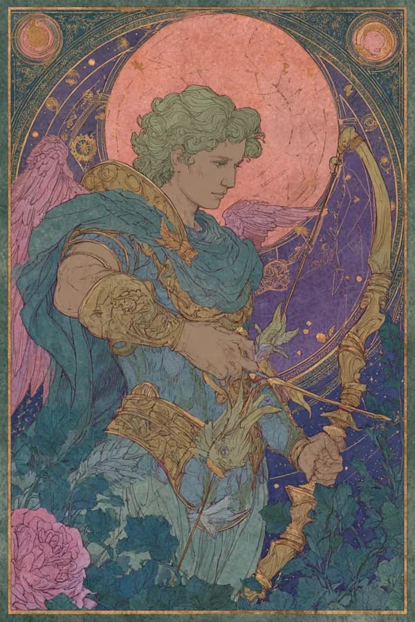 Chiron — the wounded healer, art nouveau illustration