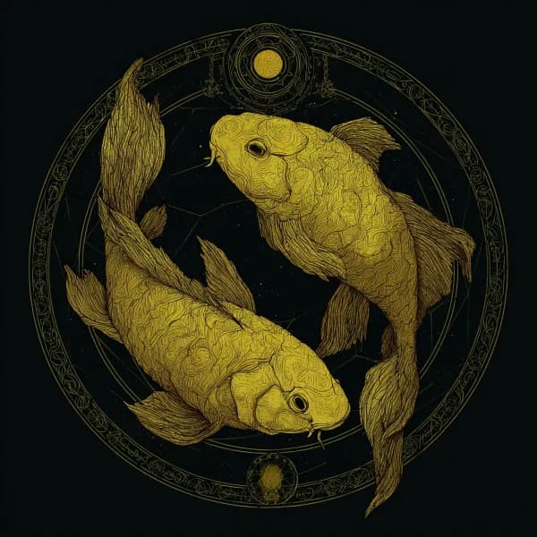 Pisces zodiac illustration
