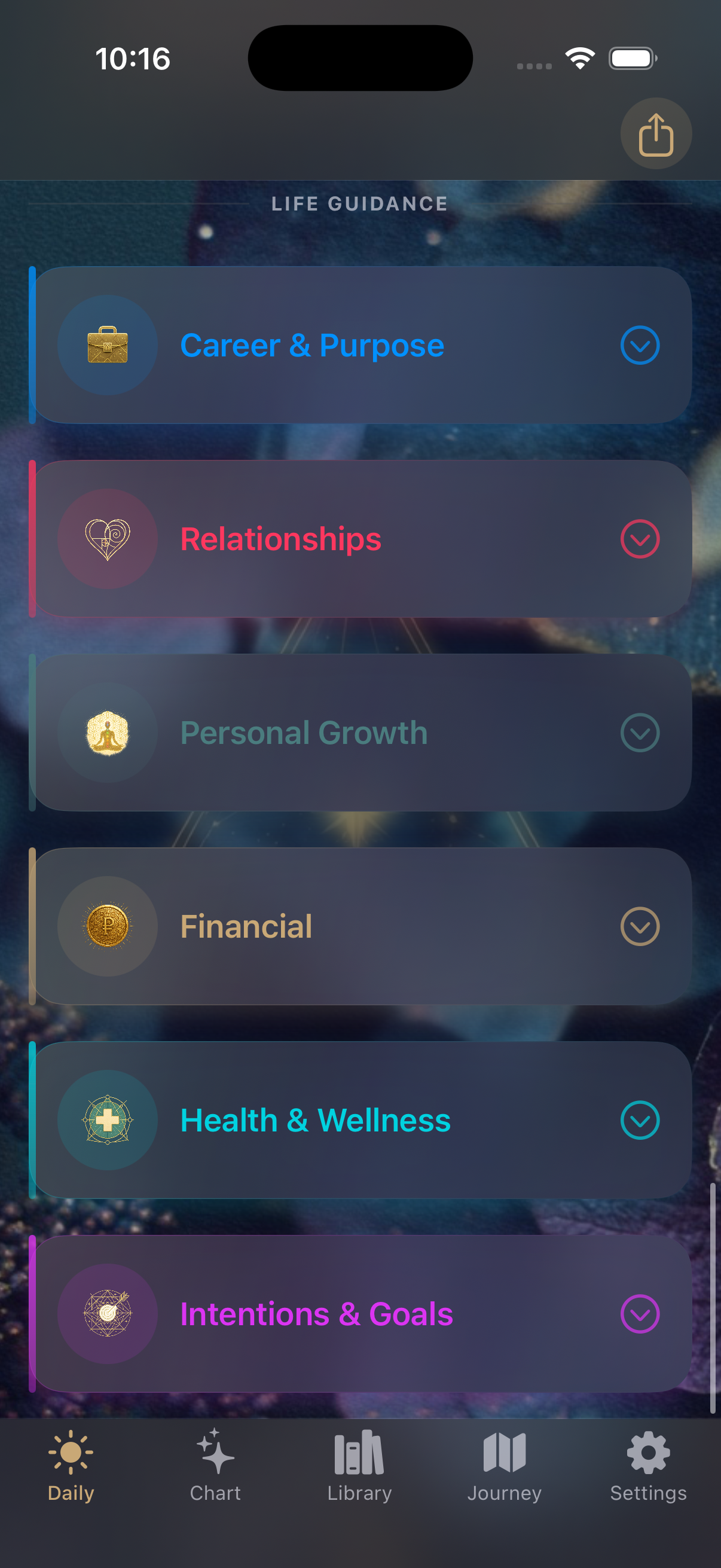 Daily guidance card expanded